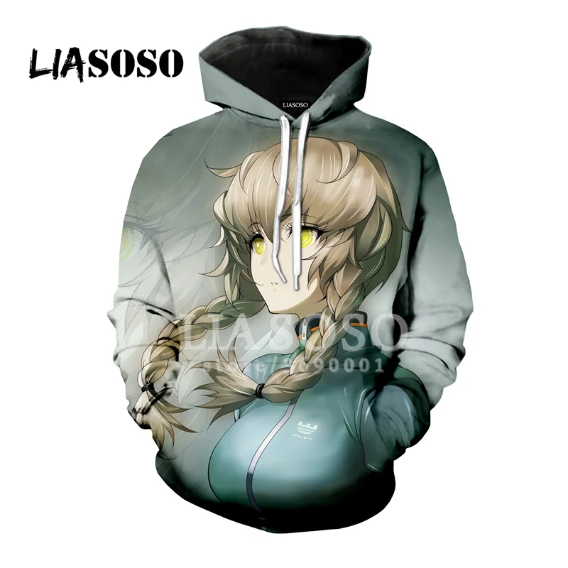 LIASOSO аниме Stein Gate Makise Kurisu Shiina Mayuri милые толстовки унисекс с капюшоном и 3D принтом