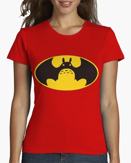 Весна лето Настоящее Специальное Предложение футболки женщин Бэтмен Тоторо 3