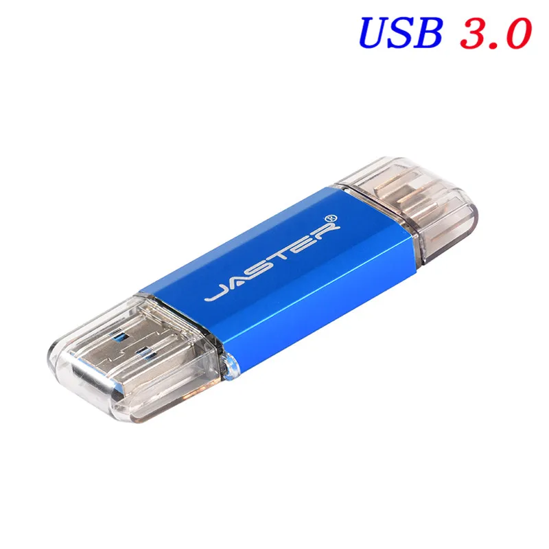 Blue JASTER оптом логотип клиента тип-c 3,1 usb флеш-накопитель Флешка 4 ГБ 8 ГБ 16 ГБ 32 ГБ Флешка карта памяти для телефонов android - Цвет: Blue