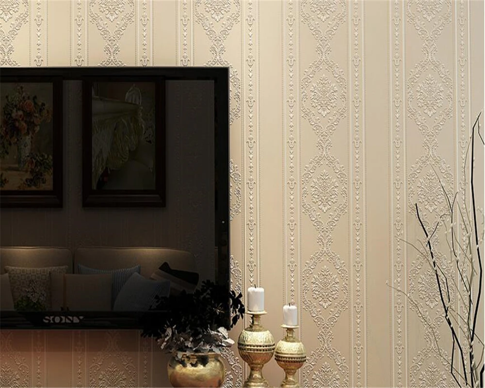 3D модные большие цветочные полосатые трехмерные рельефные нетканые обои beibehang