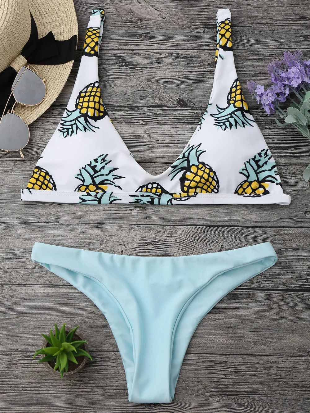 ZAFUL 2019 комплект бикини с рисунком ананаса женский купальник feminino brasileiro conjunto maillot