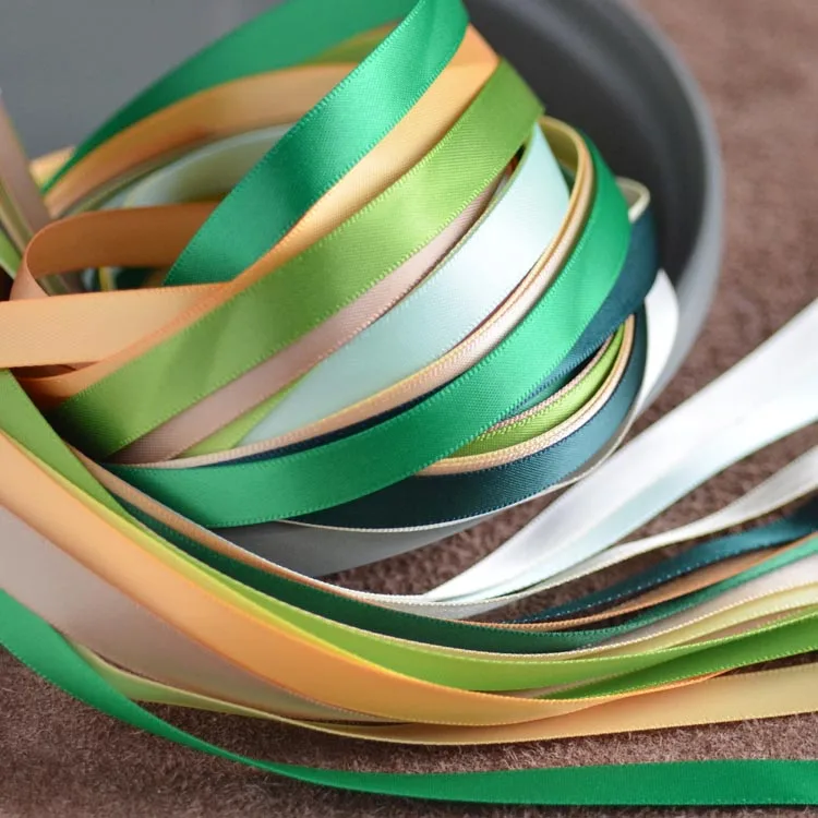 25 ярдов 10 мм ширина ленты красочные шелковые атласные Свадебные украшения