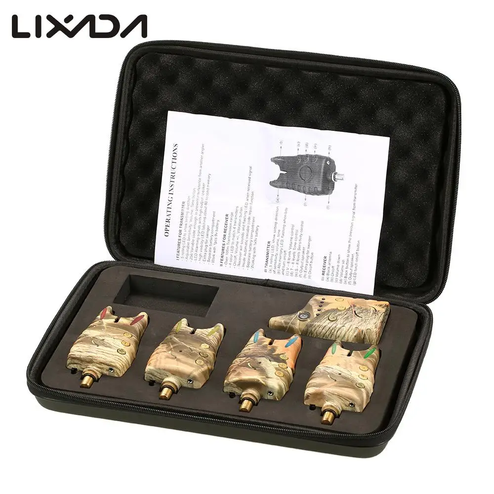 Беспроводной сигнализатор для укуса рыбы Lixada цифровой набор сигнализации