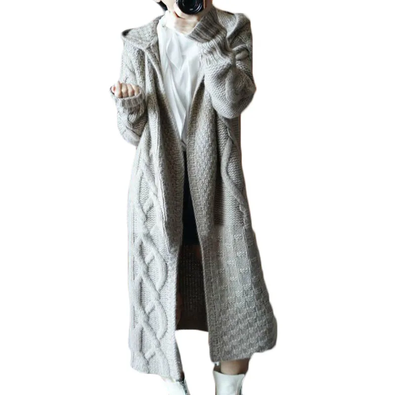 Весенне осенний женский вязаный кардиган пальто 2019 модная длинная тонкая