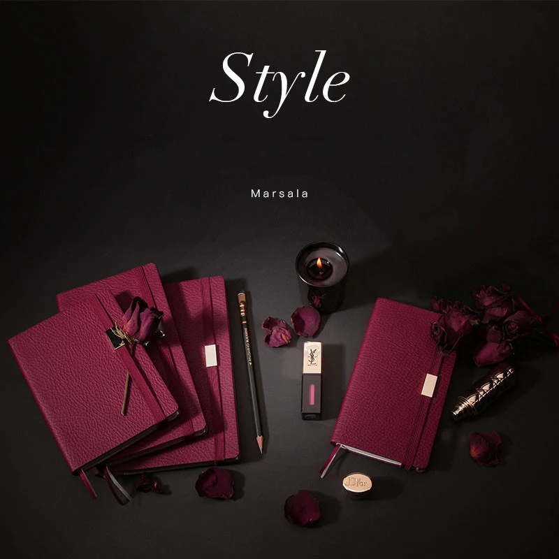 Блокнот винно красный деловой из полиуретана мягкая обложка на завязках удобный