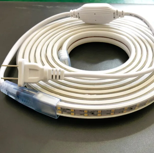 normal plug Яркий SMD2835 светодиодный гибкий ленточный свет 110 в 120 в высокой мощности 2835 Светодиодный ленточный светильник водонепроницаемый IP67 2 ряда 180 светодиодный s/метр - Испускаемый цвет: normal plug