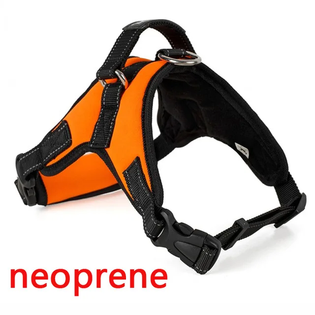 Orange Neoprene Строгая обвязка для собак, тренировочный 12 цветов на выбор, высококачественные ремни для больших маленьких собак, регулируемый поводок для собак, щенков PY0007 - Цвет: Orange Neoprene