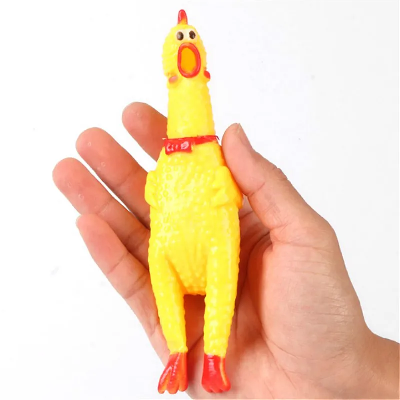 Забавная резиновая игрушка 17 см для клоуна сжимаемая курица домашних животных