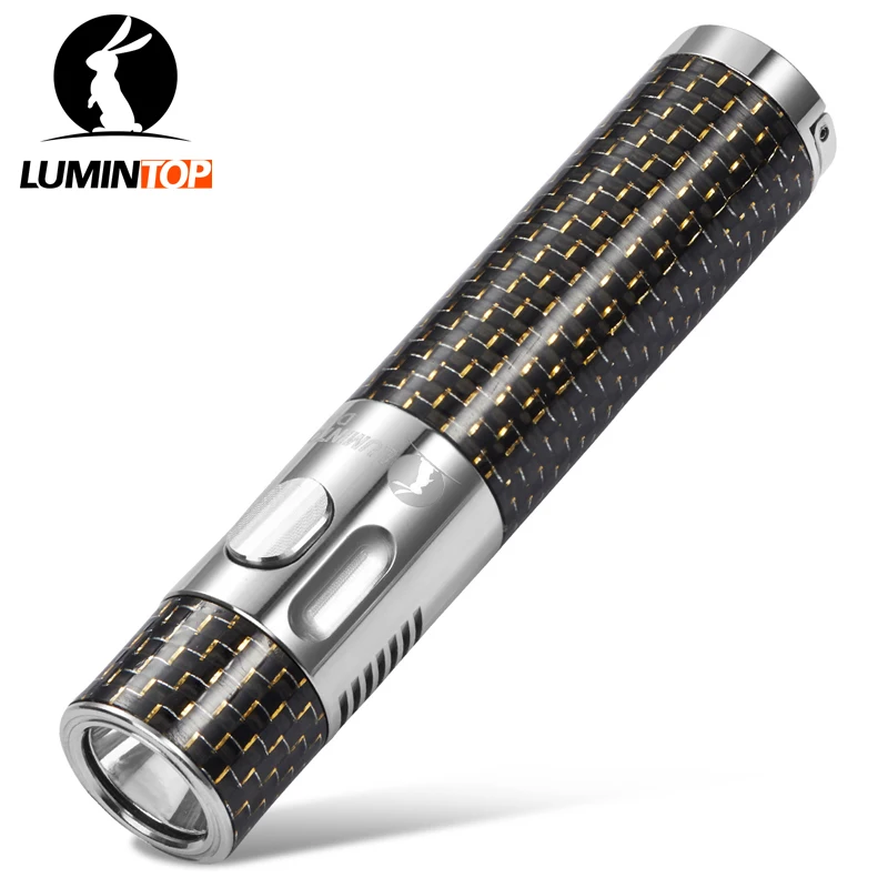 LUMINTOP EDC превосходный фонарик Duke Нержавеющая сталь + Премиум углеродного волокна