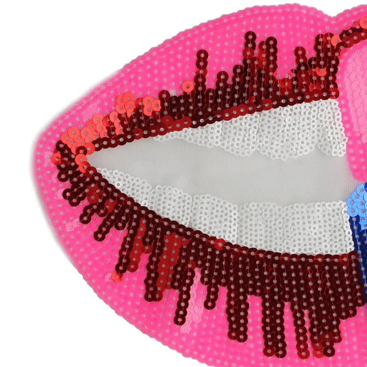 23cm Large Lipstick Lips Sequin Patches Sew-on Fashion Clothes Applique DIY Clothing Decoration Sequins for | Дом и сад