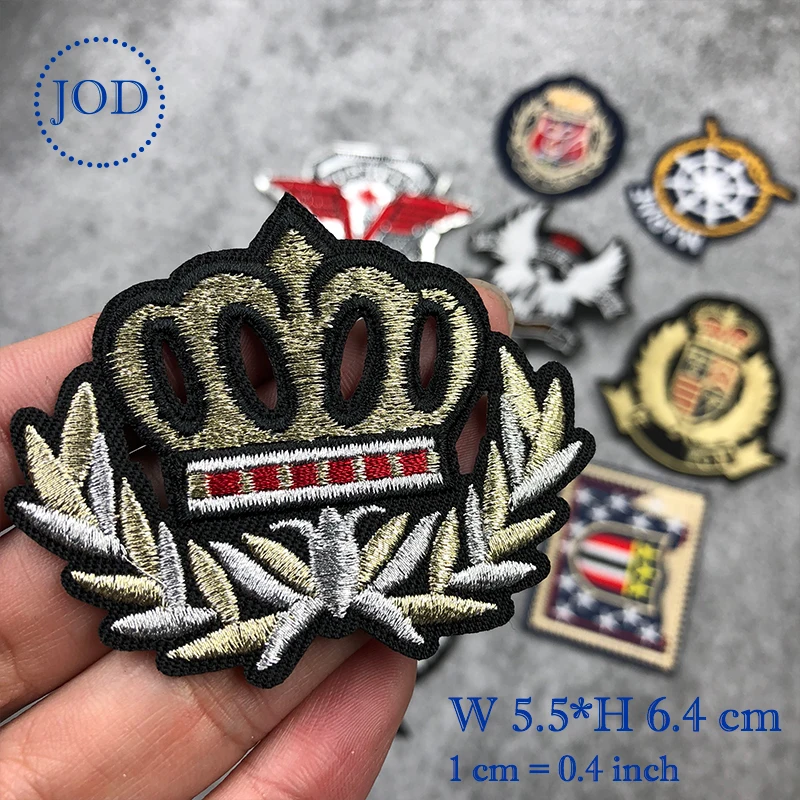 JOD армейская вышивка Военная нашивка одежда аппликация тактическая Железная на байкерских нашивках для одежды наклейки Корона значки декоративные - Цвет: 10