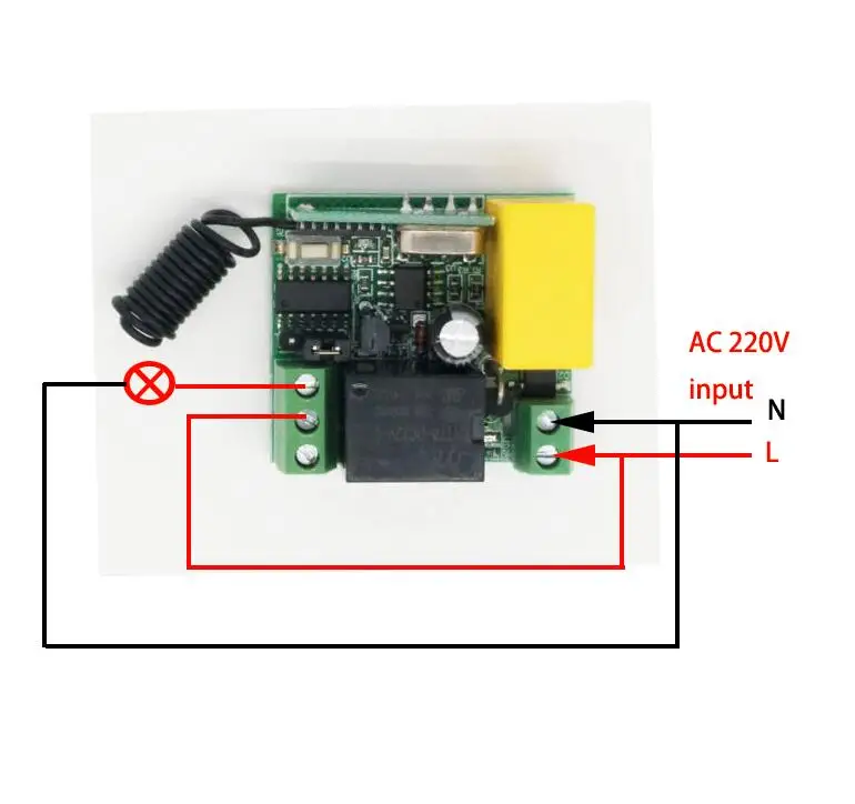 433 M AC 220V 1CH 10A радио Управление RF Беспроводной кнопочный пульт дистанционного