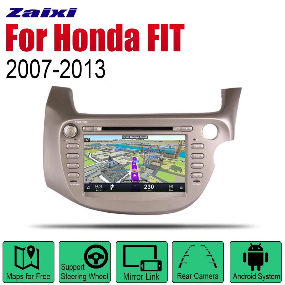 Автомобильная магнитола для Honda FIT JAZZ 2007 2008 2009 2010 2011 2012 2013 GPS Навигация BT система Map