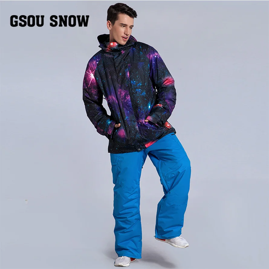 Зимние лыжные костюмы GSOU для мужчин горных лыж и сноубординга камуфляжные