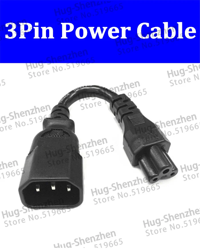 

High quality 10pcs 220V power cable to laptop power adapter cable 3pin male to female power extension cable