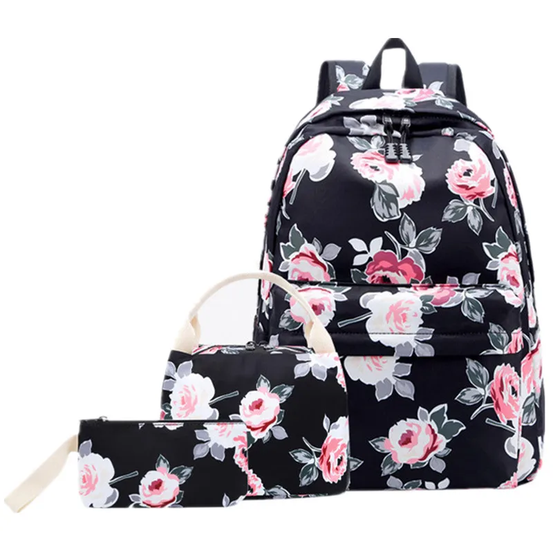 

Women's Oxford Backpack Preppy School Bag College Student Travel Bag Girls Printing Backpack Large Capacity Rucksack 3pcs/set