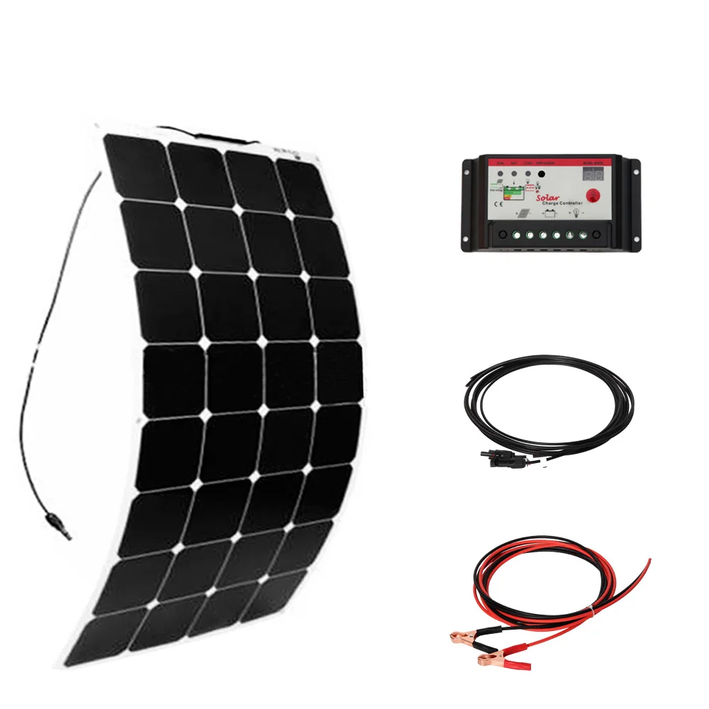 100 Вт DIY лодка Наборы Солнечная система элементов 100W PV Гибкая солнечная батарея по