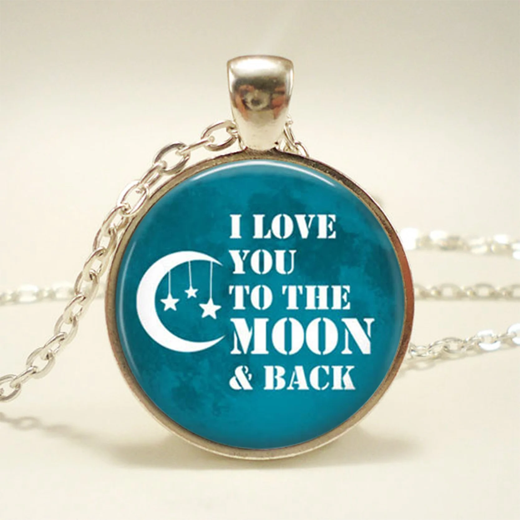 Ожерелье с надписью I love you to the moon and back ожерелье серой луной подарок для нее