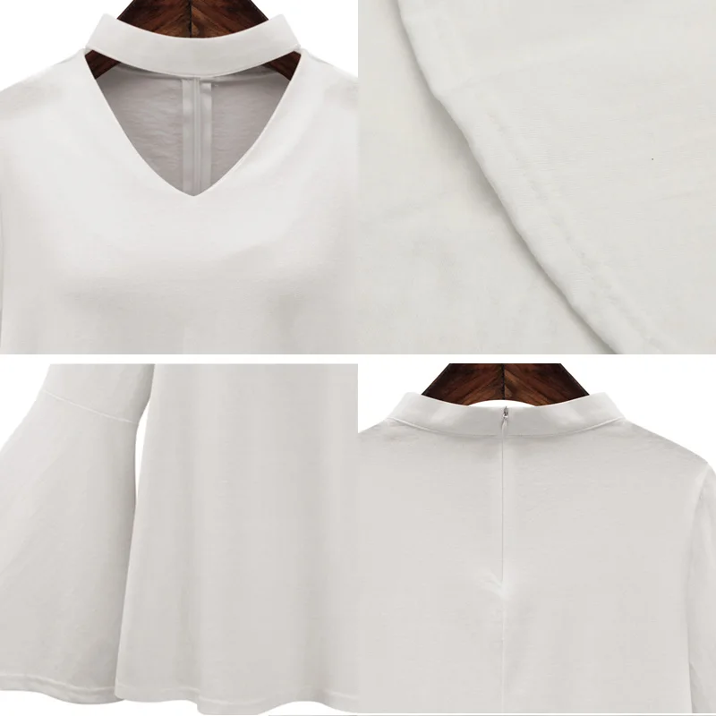 MYDC 2018 summer women solid v-neck loose plus size shirt flare sleeve ruffles chiffon XL-5XL tops casual |