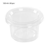 50pcs disposable cups set of 150ml sauce container pot jello shot cup slime storage with lid for ketchup