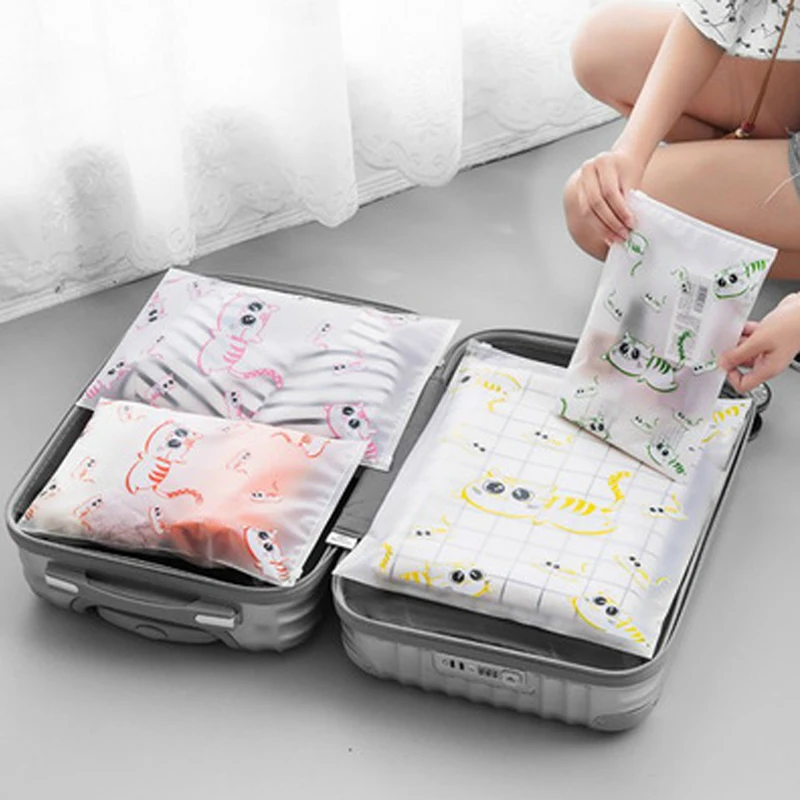 1 шт. прозрачные дорожные сумки для хранения с застежкой кошек Складывающийся