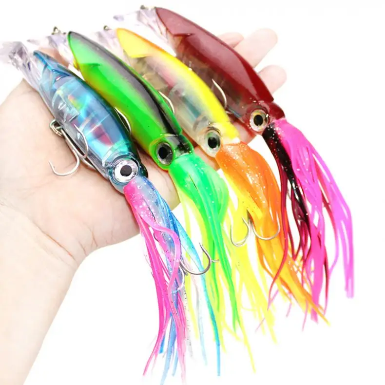 

1pcs 4 Colors Optional 14cm 40g Fishing lures Simulation Octopus Squid Beard Minnow Artificial Bait