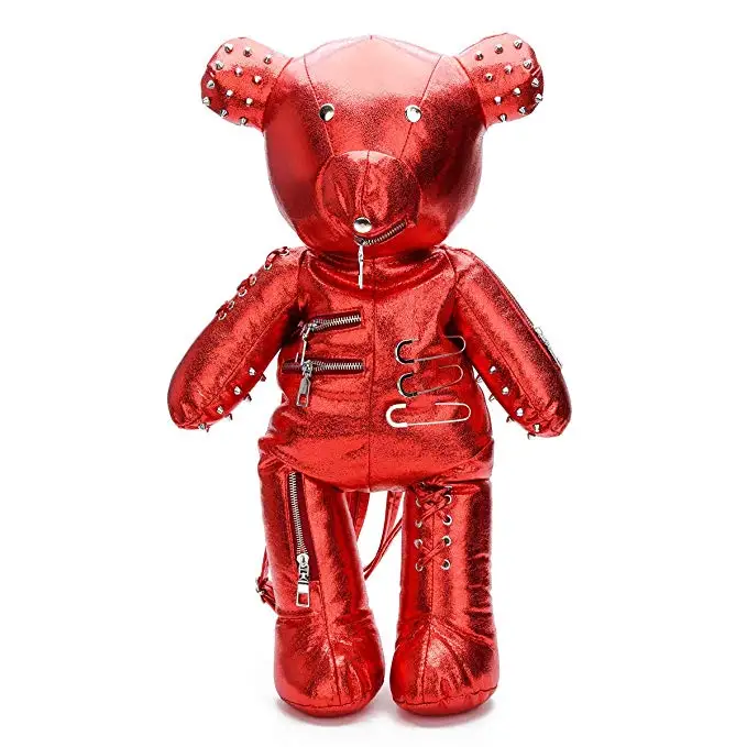 Модный женский рюкзак в стиле панк с медведем школьные сумки дизайнерские