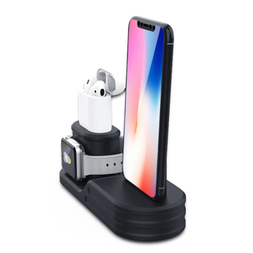 3 в 1 зарядная док-станция держатель для IPhone 8X7 6 складной мобильный телефон силиконовая зарядная подставка Док-станция для телефона держатель подставка
