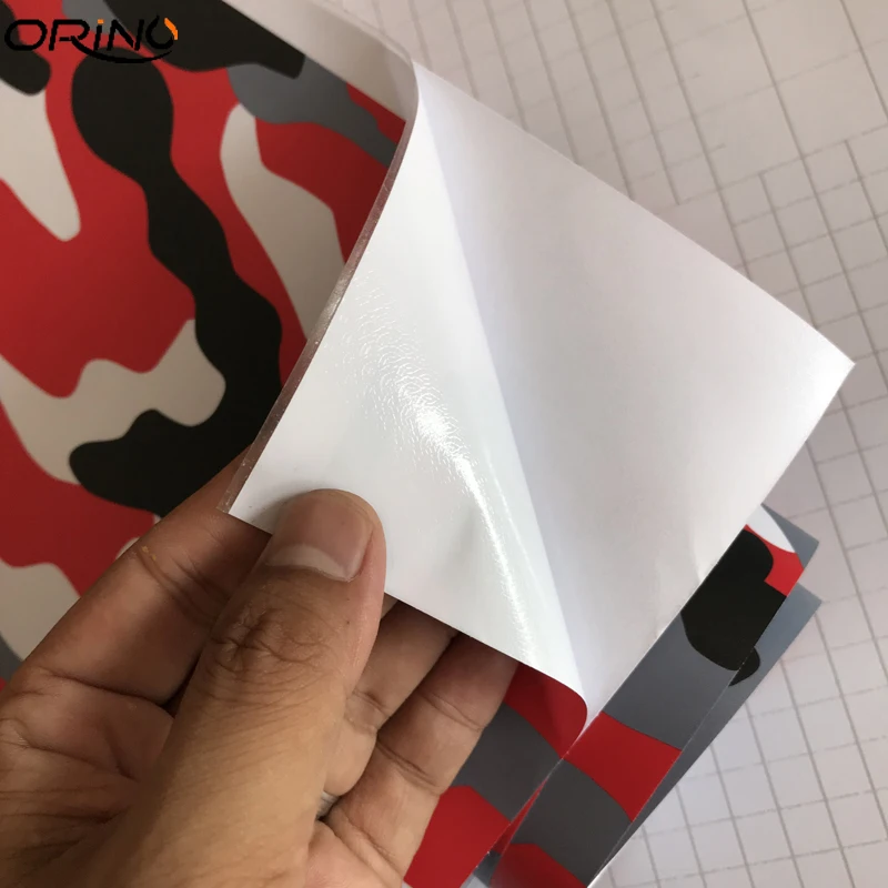 

50x500cm Black Red Gray White Camouflage Vinyl Car Wrap with Air Bubble Adhesive Motorbike Car Computer Skateboard Sticker Decal