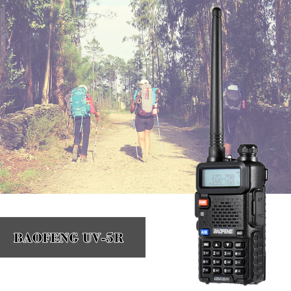 BAOFENG UV-5R портативная рация двухстороннее радио fm-приемопередатчик двухдиапазонный DTMF кодированный VOX сигнал тревоги светодиодный фонарик ключ замок