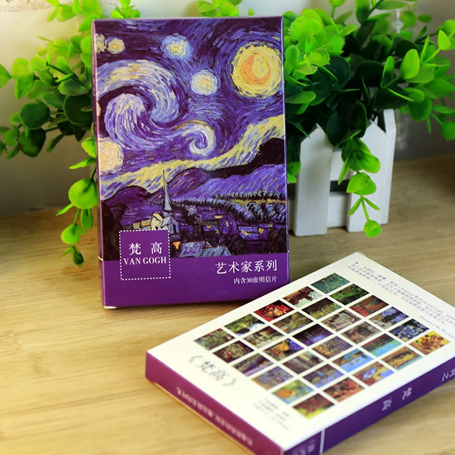 

30 sheets/ lotT Van Gogh Oil Painting Postcards vintage Greeting wish Card Fashion Gift