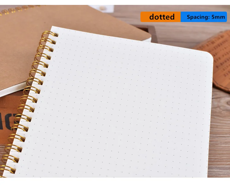 Блокнот А5 Bullet Journal Средний крафт-сетка в горошек пустой ежедневник еженедельник книга управление временем школа планирования принадлежности подарок