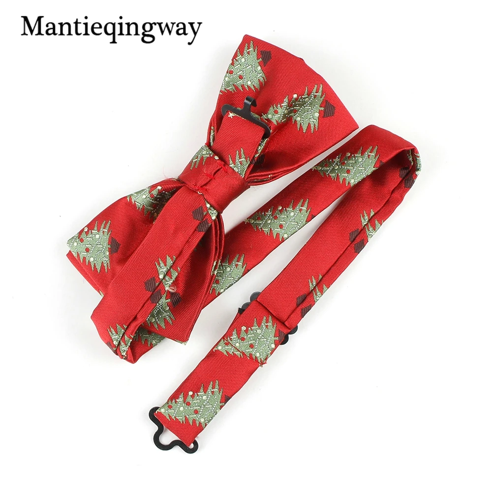 Бренд mantieqingway, мужской галстук-бабочка, мужской галстук-бабочка из полиэстера, для свадьбы, для жениха, тонкий Рождественский галстук-бабочка, Санта Клаус, лось, галстук-бабочка