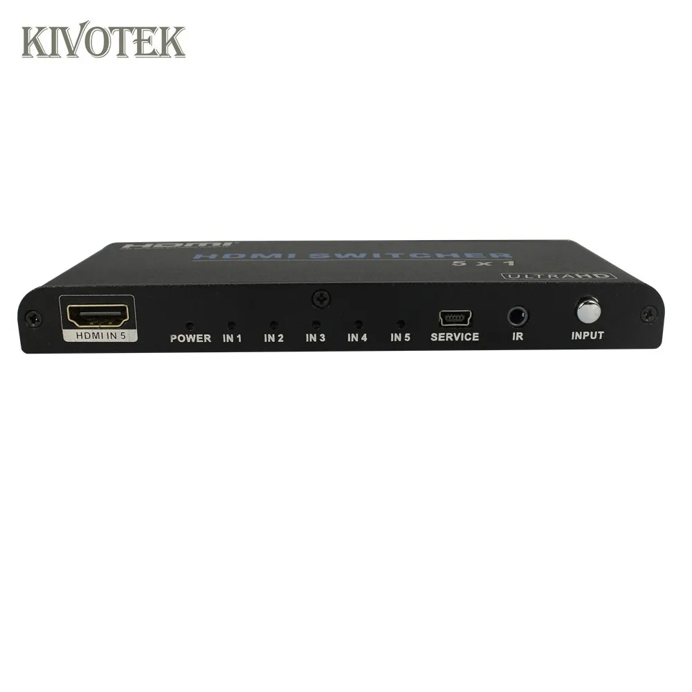 Переключатель разветвитель KIVOTEK 3 шт./лот 4K 5 входов 1 выход 5x1 ИК управление HDMI2.0