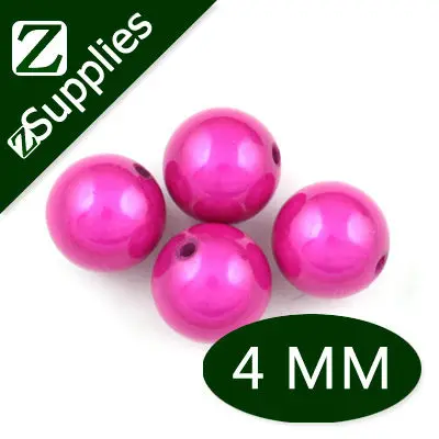

Fashion 4mm Acrylic Fuchsia Round Glaze Miracle Beads Perle Magique In Bulk