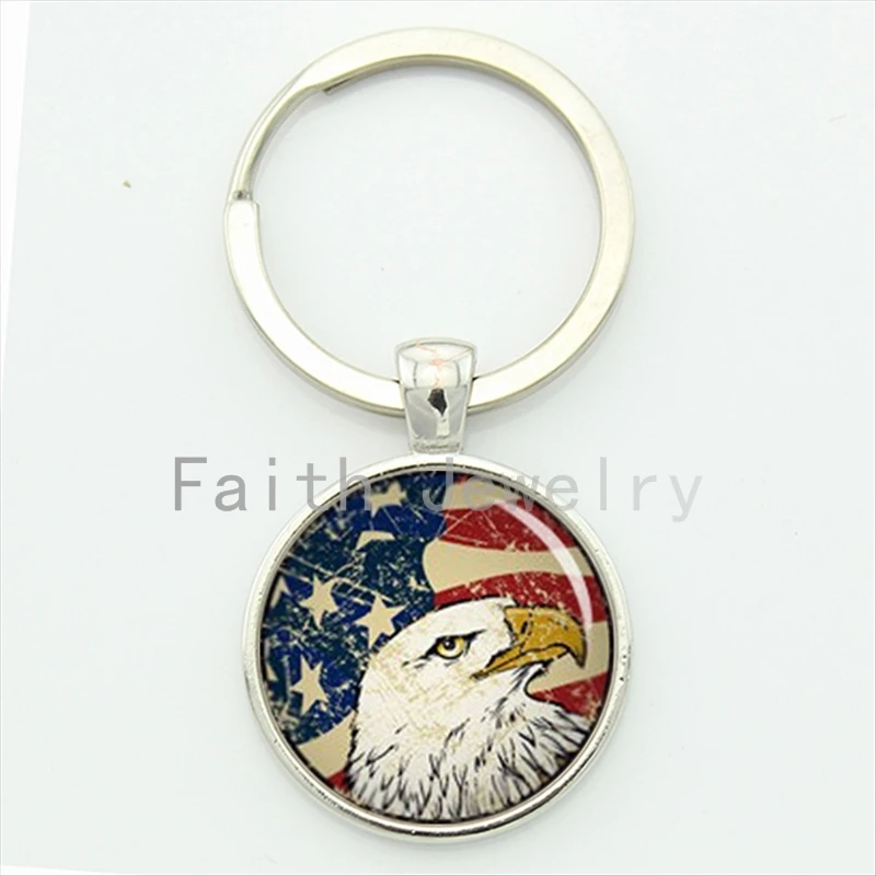 Брелок TAFREE Bald eagle изысканный американский флаг искусство античное очарование США
