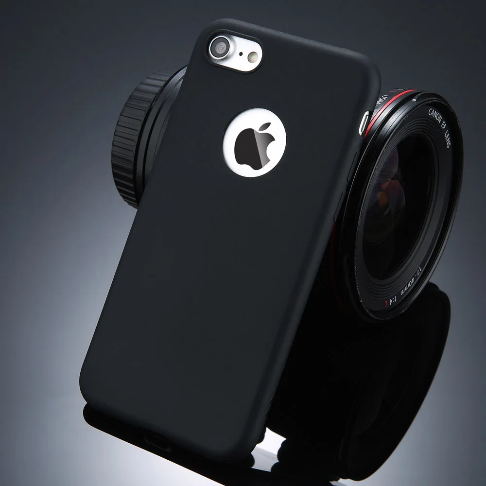USLION чехол для телефона ярких цветов для iPhone 7 Plus, XS, XR, XS Max, мягкий силиконовый чехол из ТПУ для задней панели iPhone X, 7, 6, 6 s Plus, 5, 5S, SE - Цвет: Black