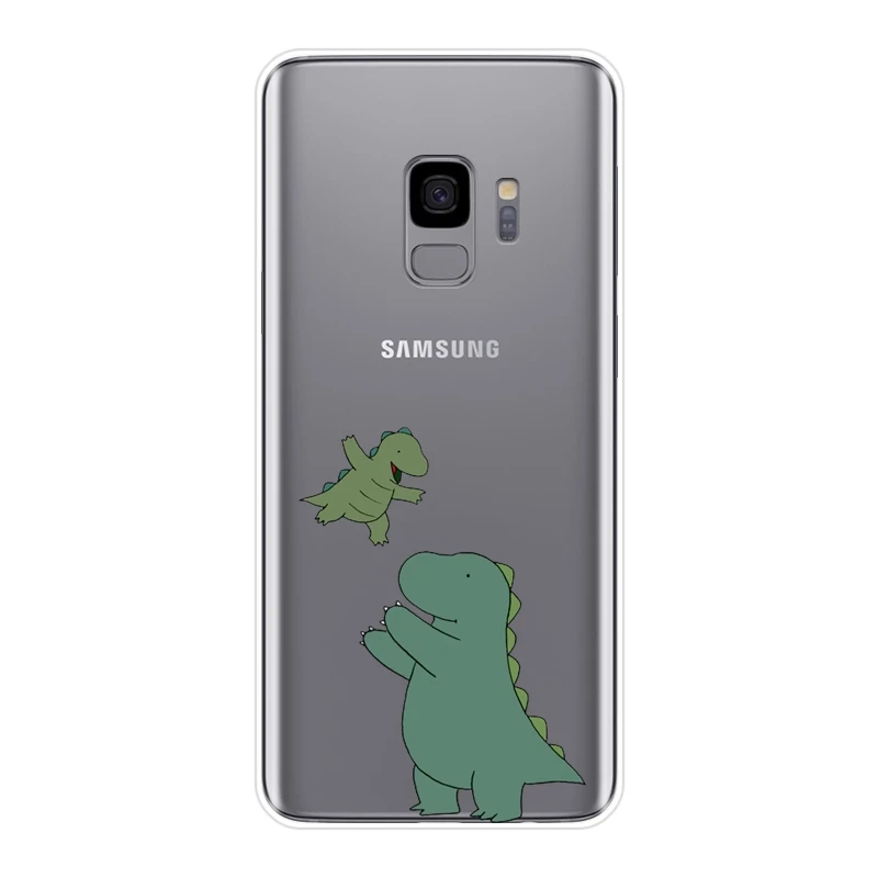 Задняя крышка с милыми динозаврами для Samsung Galaxy S8 S9 Plus S5 S6 S7 Edge мягкий силиконовый