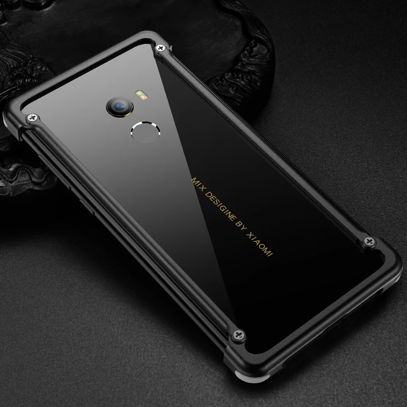 Oatsbasf Алюминиевый металлический бампер чехол для Xiaomi Mi Mix 2 Роскошная подушка безопасности Защита от падения жесткий чехол сумка для Xiaomi Mi Mix 2