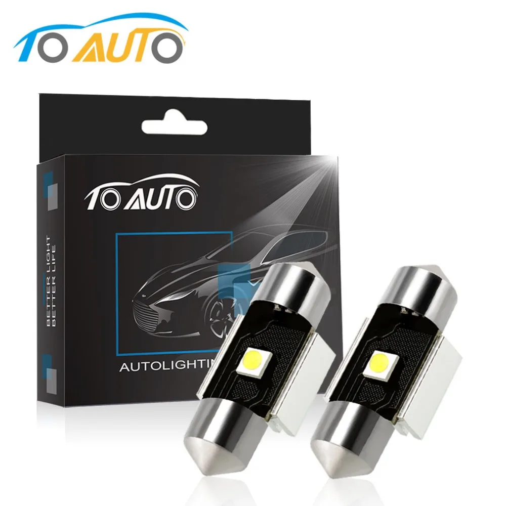 

2PCS C5W LED Bulb 31mm LED Chip Canbus Error Free Lamp 1SMD Auto Car Interior Dome Festoon Reading Light 12V 6000K White