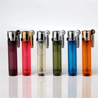 ultra thin compact jet lighter grinding wheel butane lighter inflated gas frosted mini lighter metal no gas