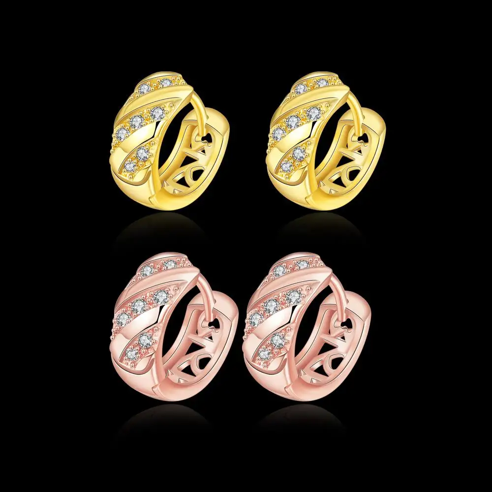 Серьги леди обручальное Ретро ювелирные изделия AAA фианит цвета розового золота