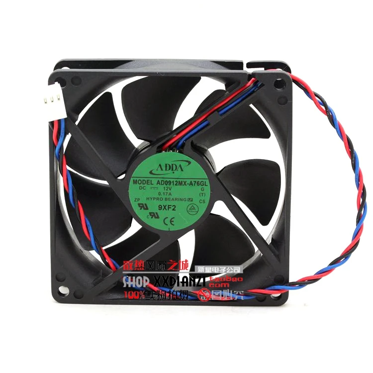 Оригинальный ADDA AD0912MX A76GL DC 12V 0.17A 3 Провода Сервер площадь Вентилятор