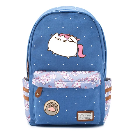 Толстая кошка mochila Холщовая Сумка Единорог Рюкзак для подростков девочек женская школьная Дорожная сумка на плечо высокое качество Милая - Цвет: 27