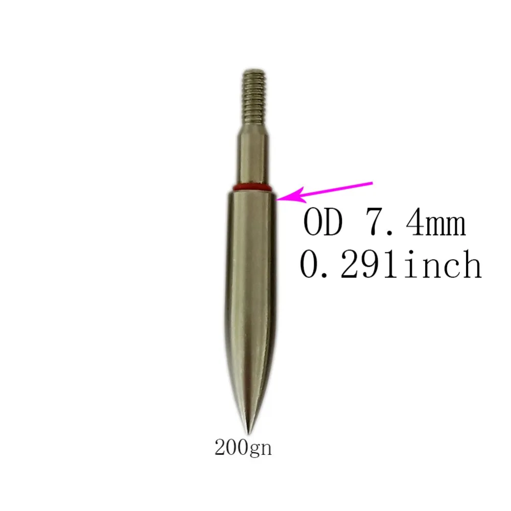 

Наконечники для полевых наконечников, стрелы из нержавеющей стали 200gn, наиболее подходящий стрелочный вал OD 7,4 мм для стрельбы из лука с арба...
