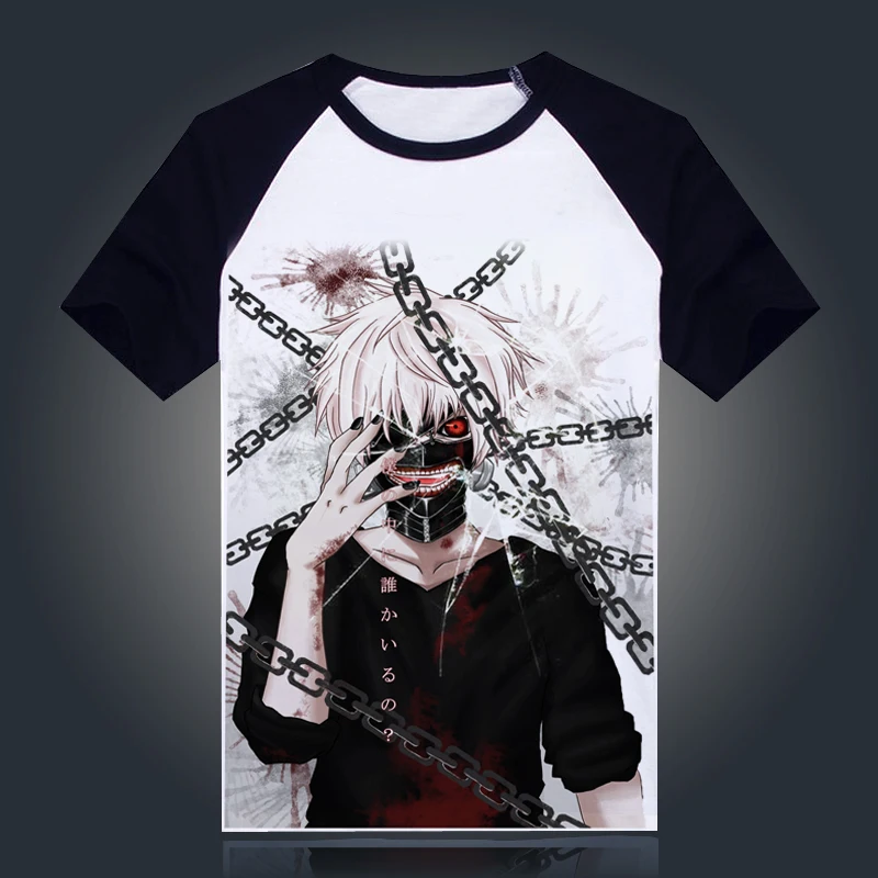 Токийский Гуль футболка новинка японское аниме Ken Kaneki костюм для косплея удобная