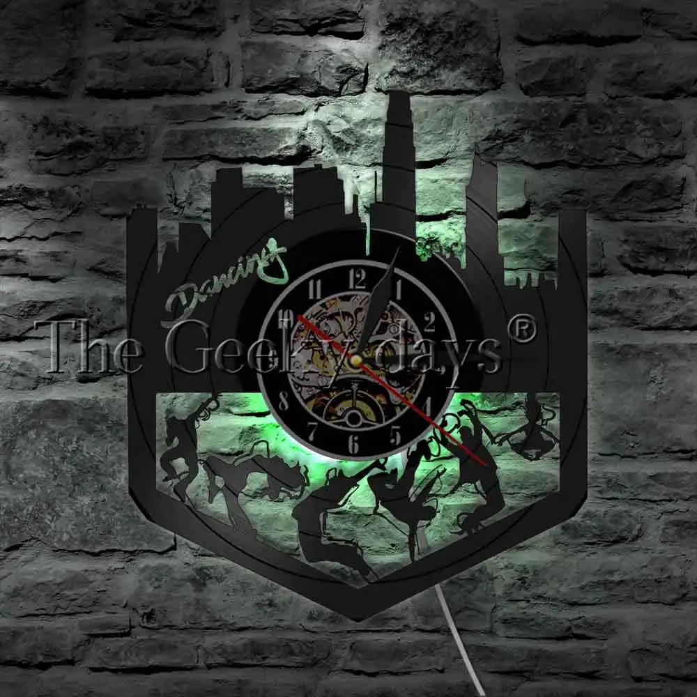 В стиле хип хоп для уличных танцев Wall Art Танцы вечерние украшения настенные часы брейк данса Винтаж