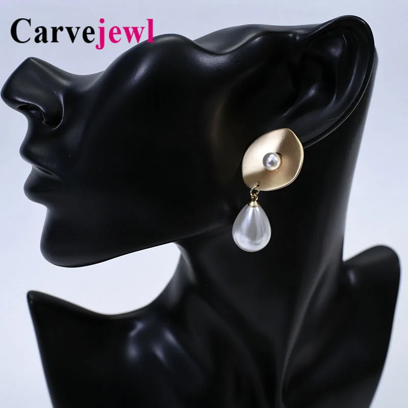 Carvejewl серьги с имитацией жемчуга необычные круглые висячие подвески кисточками
