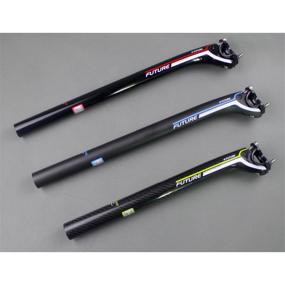 

2020 barnd 12K 3 color seatpost Double nail seatpost full carbon 3k seat post road bike mountain bike cycling parts blue