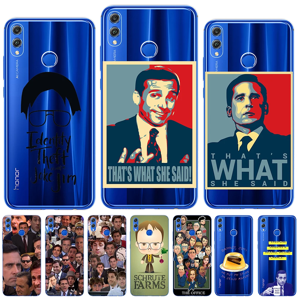Мягкий чехол из ТПУ с изображением лица Майкла Скотта для Huawei Honor 9 10 Lite 10i 8X 8C 6X Y5 Y3